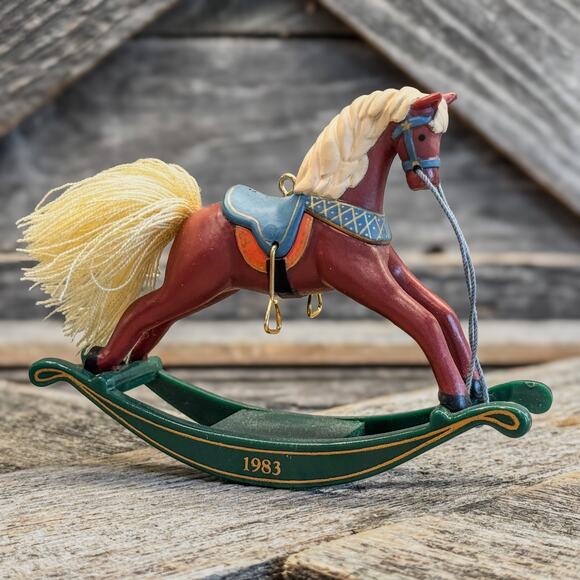 1983 Hallmark 3rd in Collectible Series, Rocking Horse, Christmas Ornament-NIB - Picture 5 of 6